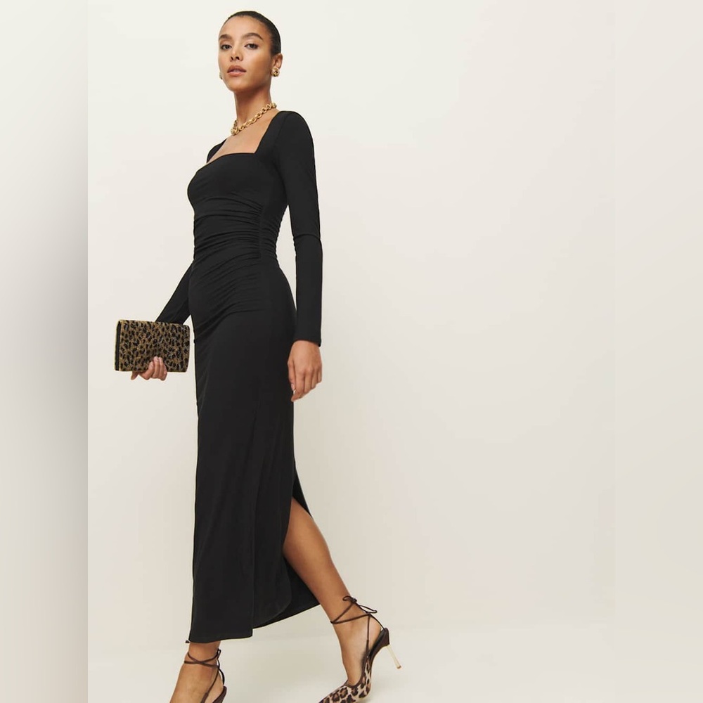 Reformation Laurel Knit Dress Black - Size S - Picture 2 of 11